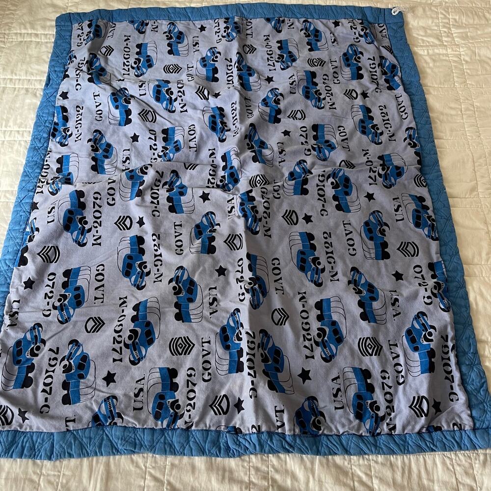 military army print blue Baby quilt‎